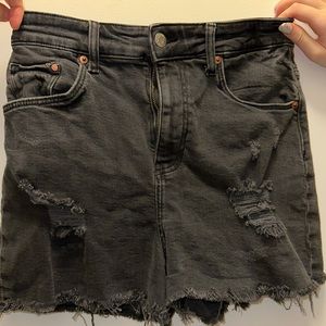 Black jean shorts